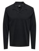 Onsbrody Reg Split Neck Ls Polo Tops Polos Long-sleeved Black ONLY & S...