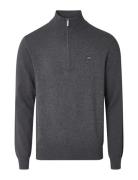 Clay Cotton Half-Zip Sweater Tops Knitwear Half Zip Jumpers Grey Lexin...