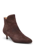 Stb-Saga Zip Shoes Boots Ankle Boots Ankle Boots With Heel Brown Shoe ...