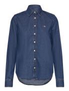 Reg Denim Shirt Tops Shirts Long-sleeved Blue GANT