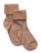 Ida Glitter Socks Sokker Strømper Brown Mp Denmark