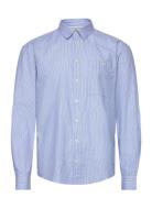 Cfalvin Ls Dobby Striped Shirt Tops Shirts Casual Blue Casual Friday