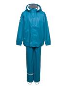 Pu Rain W. Susp. Recycled Outerwear Rainwear Rainwear Sets Blue Mikk-l...