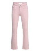 Decorative Seam Flared Jeans Bottoms Jeans Wide Jeans Pink Mango