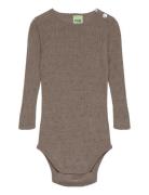 Baby Pointelle Body Tops Knitwear Cardigans Brown FUB