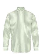 Reg Poplin Stripe Shirt Tops Shirts Casual Green GANT