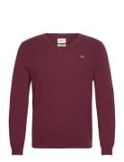 Extrafine Lambswool V-Neck Tops Knitwear V-necks Burgundy GANT