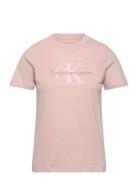 Chenille Monologo Regular Tee Tops T-shirts & Tops Short-sleeved Pink ...