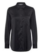 Mmlinda Satin Shirt Tops Shirts Long-sleeved Black MOS MOSH