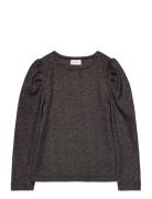 T-Shirt Ls Glitter Rib Tops Blouses & Tunics Black Minymo