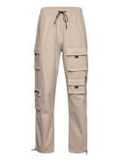 Essential Cargo Zip Up Details Bottoms Trousers Cargo Pants Beige SIXT...