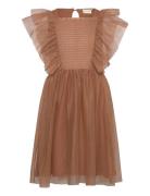 Dress Mesh W. Glitter Dresses & Skirts Dresses Casual Dresses Sleevele...