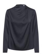 Jade Blouse Tops Blouses Long-sleeved Navy Ahlvar Gallery