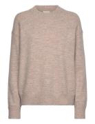 Soft Heather C-Neck Sweater Tops Knitwear Jumpers Beige Calvin Klein