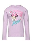 Tshirt Tops T-shirts Long-sleeved T-shirts Purple Minnie Mouse