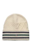 Th Flag Cable Knit Beanie Accessories Headwear Beanies Cream Tommy Hil...