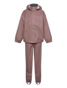 Pu Rain No Susp. Recycled Outerwear Rainwear Rainwear Sets Pink Mikk-l...