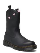 Bex Heart P-O Boot Y Black+Pale Pink Classic Nappa+Patent Lamper Snøre...