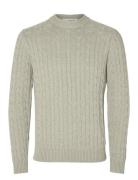 Slhryan Structure Crew Neck W Tops Knitwear Round Necks Grey Selected ...