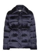 Mw Padded Satin Drawstringjacket Fôret Jakke Navy Calvin Klein