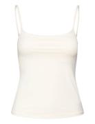 Slim-Fit Top With Thin Straps Tops T-shirts & Tops Sleeveless White Ma...