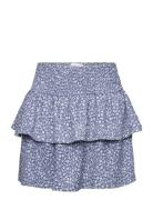 Ruffle Flower Print Skirt Dresses & Skirts Skirts Short Skirts Blue Ma...