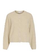 Vipaza O-Neck L/S Knit Jacket Tops Knitwear Cardigans Beige Vila