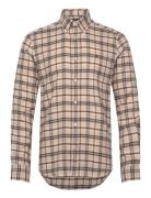 Soft Check Flannel-Slim Fit Tops Shirts Casual Beige Morris