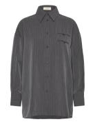 Neo Pinstripe Shirt Tops Overshirts Grey NORR