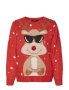 Vmnewtinsel Ls O-Neck Blouse Xmas Tops Knitwear Jumpers Red Vero Moda