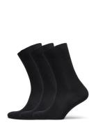 Fine Wool Rib Socks - 3-Pack Lingerie Socks Regular Socks Black Mp Den...