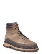 Clafton Mid Boot Støvletter Med Snøring Beige GANT