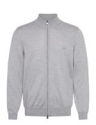 Balonso-L Tops Knitwear Full Zip Jumpers Grey BOSS