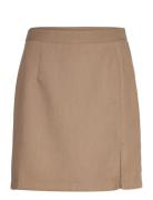 Annali Skirt-1 Kort Skjørt Beige A-View