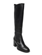 Long Boot Mid Wrapped Lthr Heel Høye Støvletter Black Tommy Hilfiger