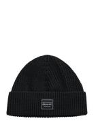 Cotton Ribbed Beanie Accessories Headwear Beanies Black GANT