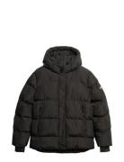 Hooded 5 Baffle Sports Puffer Fôret Jakke Black Superdry