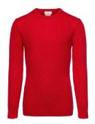 Merino Classic Pointelle Blouse Tops Knitwear Pullovers Red Copenhagen...