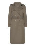 Belted Double-Breasted Trench Coat Trench Coat Kåpe Khaki Green Lauren...