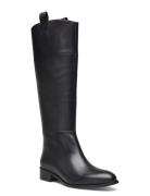 Billie Black Leather Boots Høye Støvletter Black ALOHAS