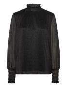 Mmximena Glam Ls Blouse Tops Blouses Long-sleeved Black MOS MOSH