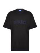 Nitlogo Tops T-shirts Short-sleeved Black HUGO BLUE