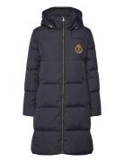 Crest-Patch Hooded Down Coat Fôret Kåpe Navy Lauren Ralph Lauren