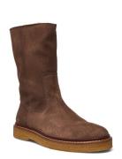 Boots - Flat Shoes Boots Ankle Boots Ankle Boots Flat Heel Brown ANGUL...