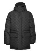 Oba Cotton Monogram Puffer Fôret Jakke Black Daily Paper