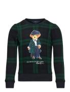 Plaid Polo Bear Fleece Sweatshirt Tops Sweat-shirts & Hoodies Sweat-sh...