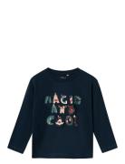 Nmmrcandy Nreg Ls Top Box Tops T-shirts Long-sleeved T-shirts Navy Nam...