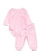 Nike Essentials Bodysuit And Pants Set Langermet Bodysuit Pink Nike