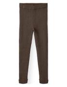 Benna Rib Leggin Bottoms Leggings Brown Fliink