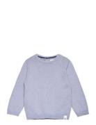 Round-Neck Knitted Sweater Tops Knitwear Pullovers Blue Mango